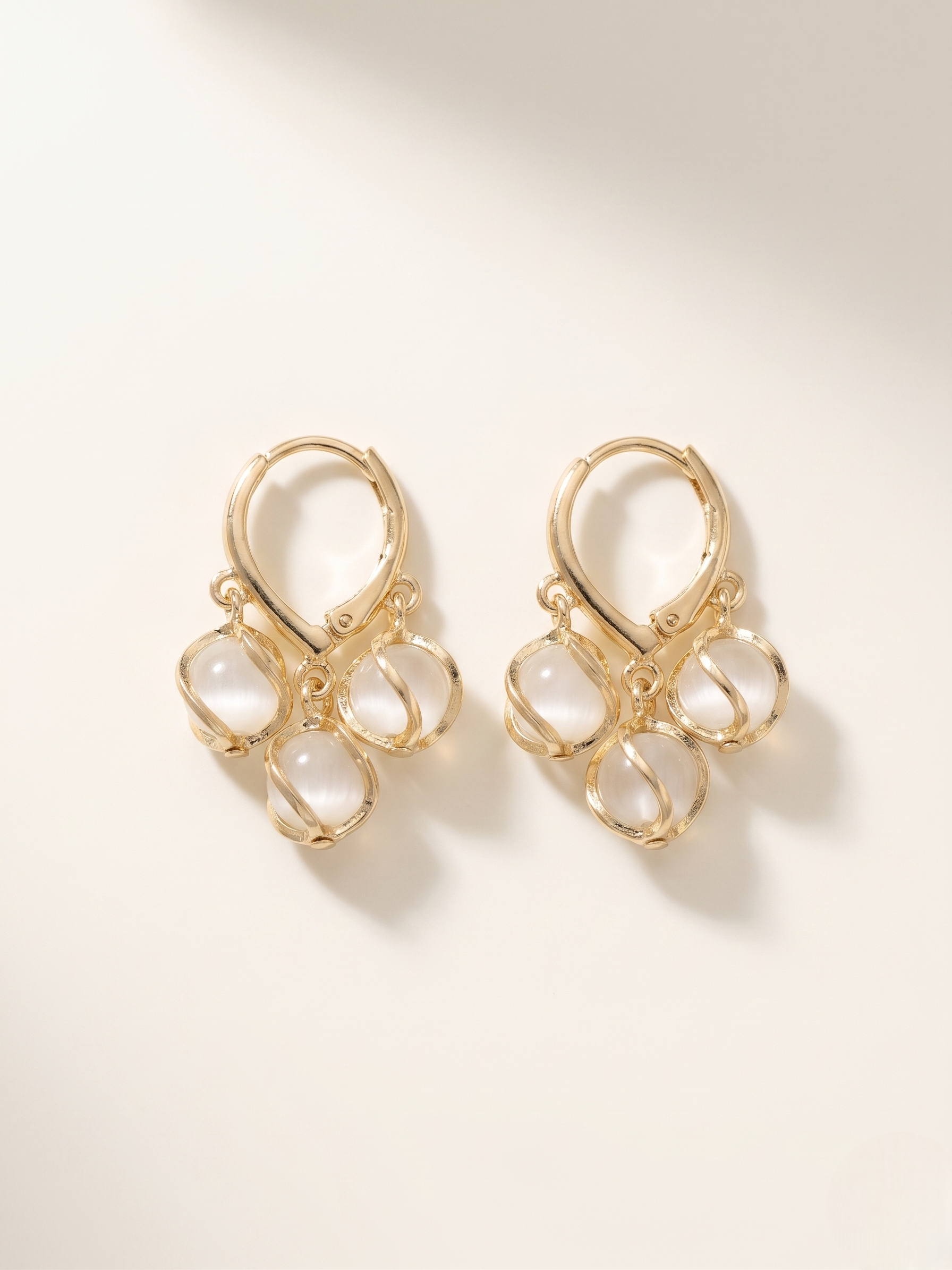 Elegant Gold-Tone Charm Earrings