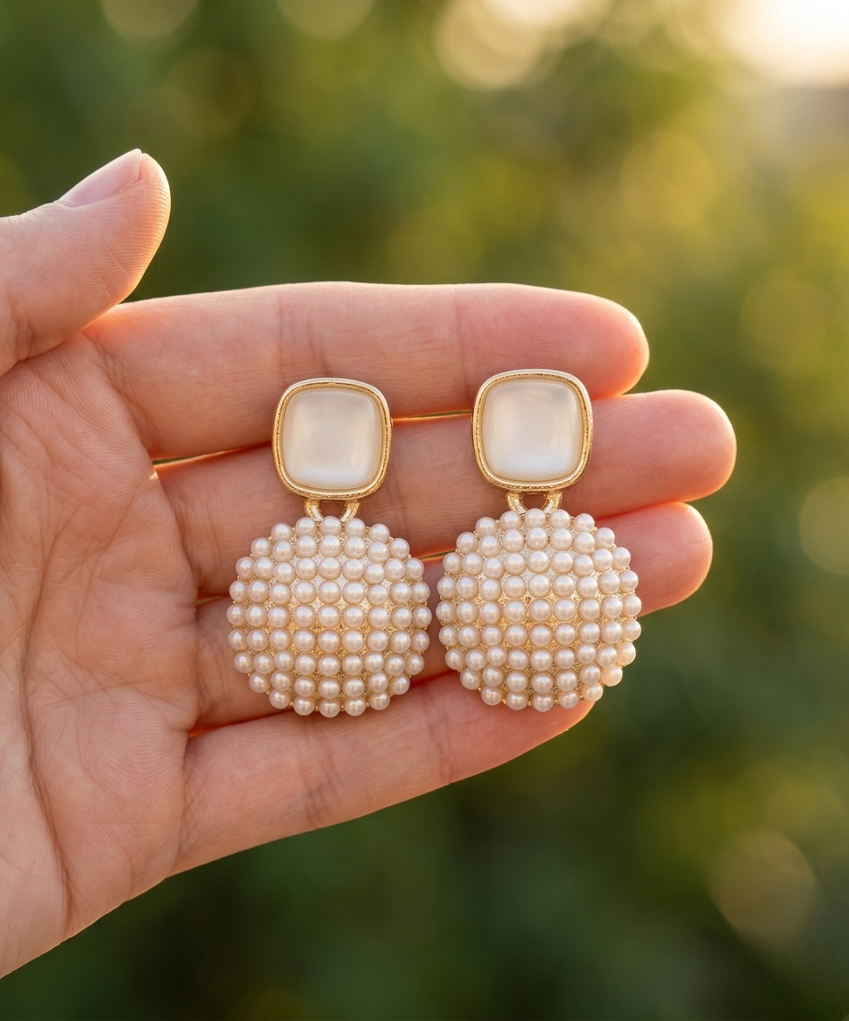 Pearl Harmony Disc Earrings