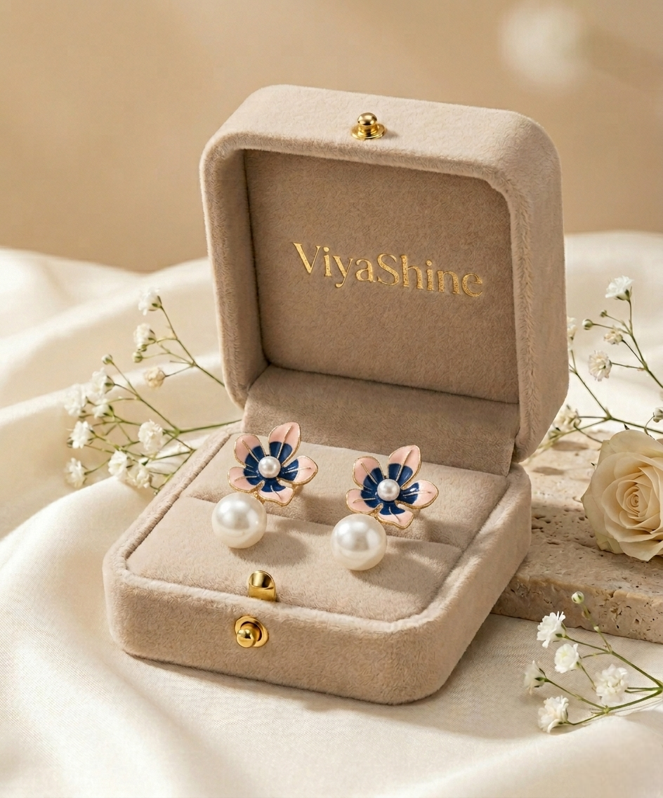 Rosabelle Pearl Flower Earrings