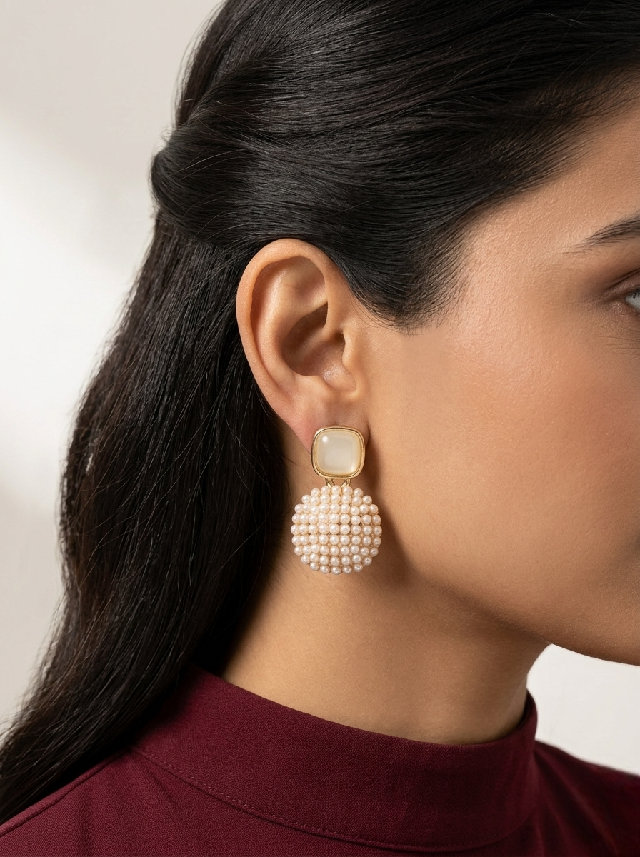 Pearl Harmony Disc Earrings
