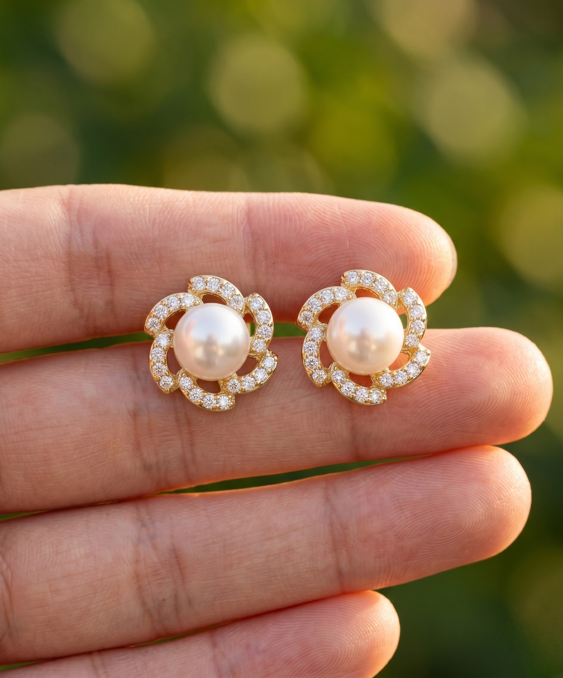 Gold-Tone Pearl Earrings