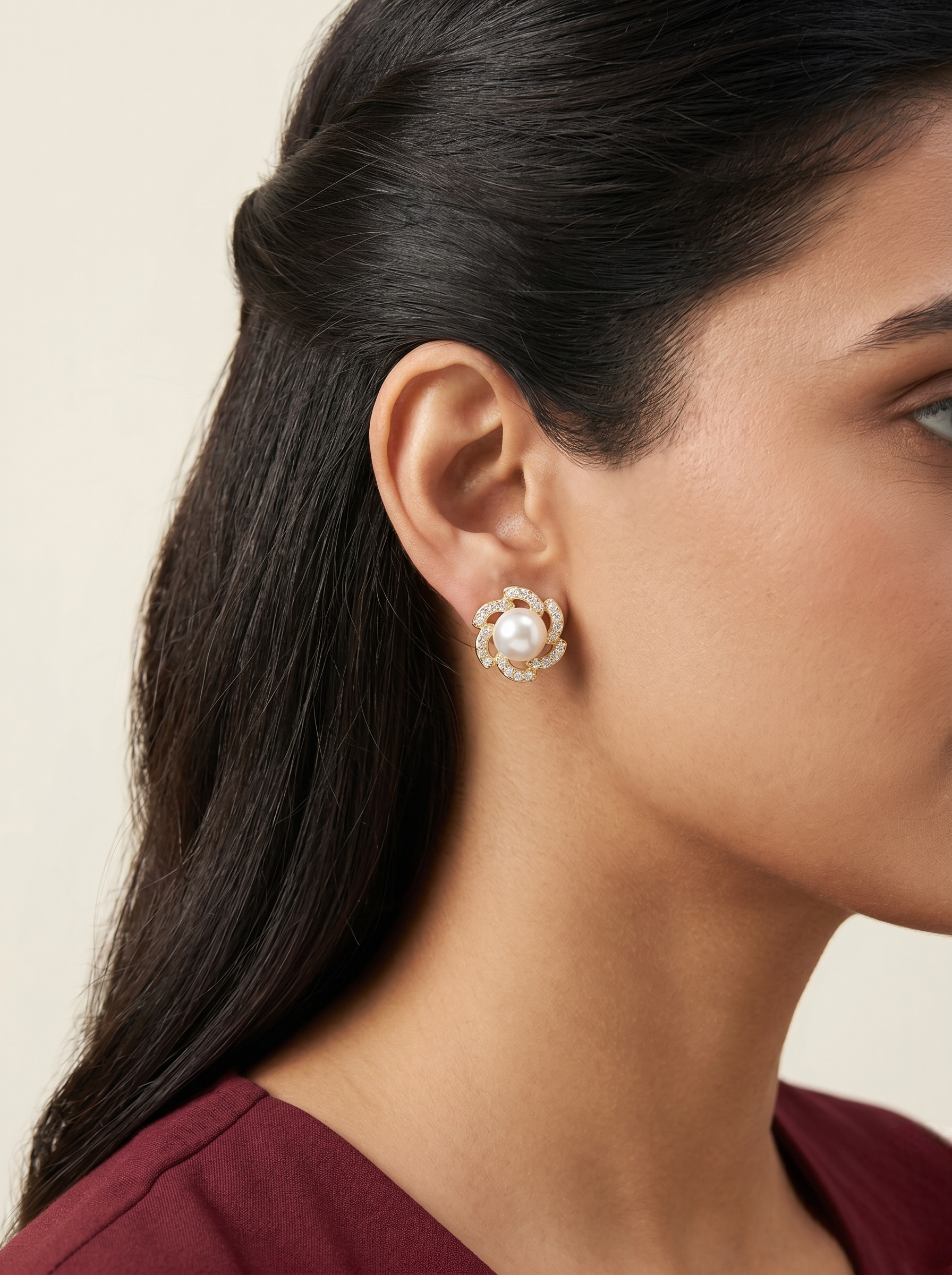 Gold-Tone Pearl Earrings