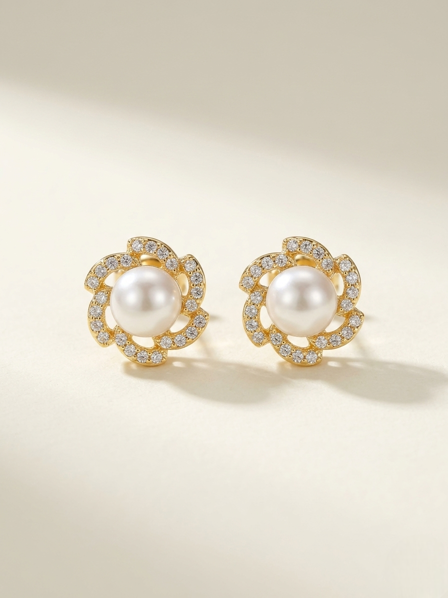 Gold-Tone Pearl Earrings