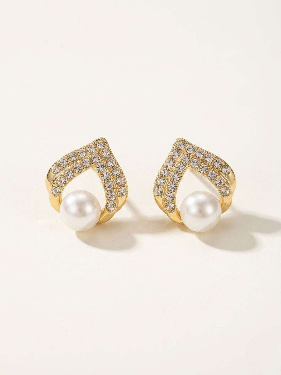 Royal Pearl Halo Stud Earrings