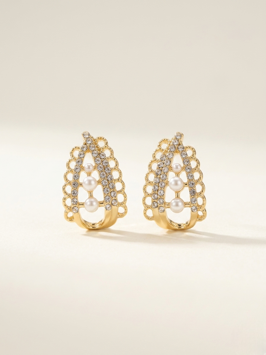Victorian Pearl Crystal Earrings